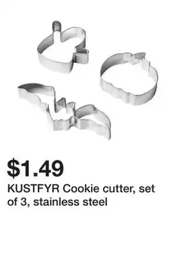 Ikea KUSTFYR Cookie cutter, set of 3, stainless steel offer