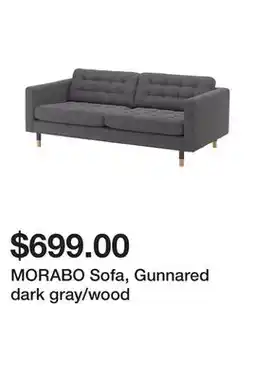 Ikea MORABO Sofa, Gunnared dark gray/wood offer