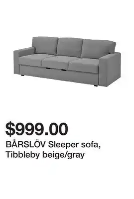 Ikea BÅRSLÖV Sleeper sofa, Tibbleby beige/gray offer