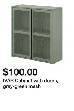 Ikea IVAR Cabinet with doors, gray-green mesh offer
