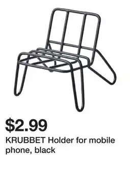 Ikea KRUBBET Holder for mobile phone, black offer
