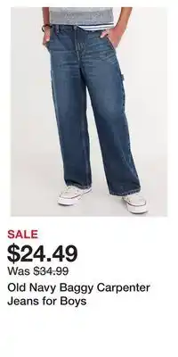 Old Navy Old Navy Baggy Carpenter Jeans for Boys offer