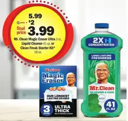 Meijer Mr. Clean Magic Eraser Ultra 3 ct., Liquid Cleaner 41 oz. or Clean Freak Starter Kit 16 oz. offer