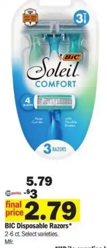 Meijer BIC Disposable Razors offer