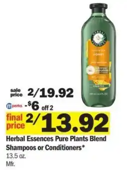 Meijer Herbal Essences Pure Plants Blend Shampoos or Conditioners offer