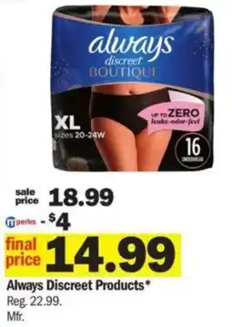 Meijer Always Discreet Products offer
