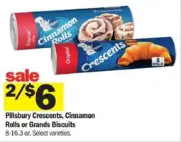 Meijer Pillsbury Crescents, Cinnamon Rolls or Grands Biscuits offer