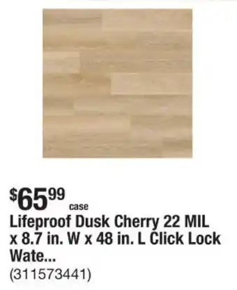 The Home Depot Lifeproof Dusk Cherry 22 MIL x 8.7 in. W x 48 in. L Click Lock Wate... offer