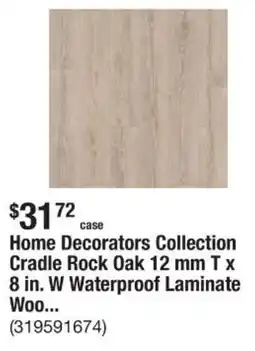 The Home Depot Home Decorators Collection Cradle Rock Oak 12 mm T x 8 in. W Waterproof Laminate Woo... offer