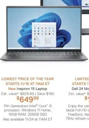 Dell Inspiron 15 Lapto offer