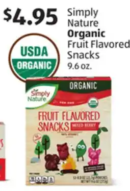 Aldi Simply Nature Organic Fruit Flavored Snacks offer