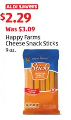Aldi Happy Farms Cheese Snack Sticks offer