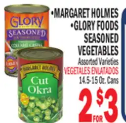 Bravo Supermarkets MARGARET HOLMES, GLORY FOODS SEASONED VEGETABLES offer
