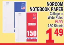 Bravo Supermarkets NORCOM NOTEBOOK PAPER offer