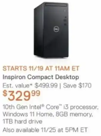 Dell Inspiron Compact Desktop offer