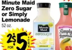 Superior Grocers Minute Maid Zero Sugar or Simply Lemonade offer