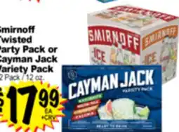 Superior Grocers Smirnoff Twisted Party Pack or Cayman Jack Variety Pack offer