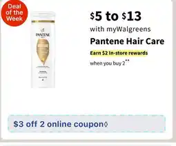 Walgreens Pantene Hair Care offer