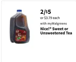 Walgreens Nice! Sweet or Unsweetened Tea offer