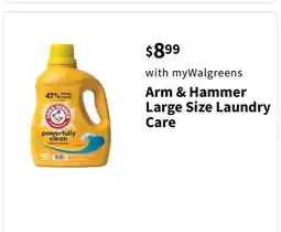 Walgreens Arm & Hammer Large Size Laundry Care offer