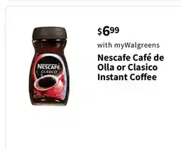 Walgreens Nescafe Café de Olla or Clasico Instant Coffee offer