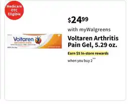 Walgreens Voltaren Arthritis Pain Gel 5.29 oz offer