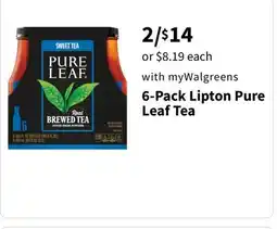 Walgreens 6-Pack Lipton Pure Leaf Tea offer