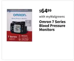 Walgreens Omron 7 Series Blood Pressure Monitors offer