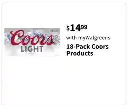 Walgreens 18-Pack Coors Products offer