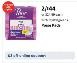 Walgreens Poise Pads offer