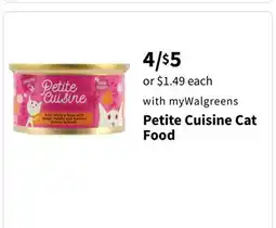 Walgreens Petite Cuisine Cat Food offer