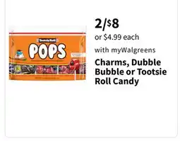 Walgreens Charms, Dubble Bubble or Tootsie Roll Candy offer