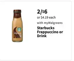 Walgreens Starbucks Frappuccino or Drink offer