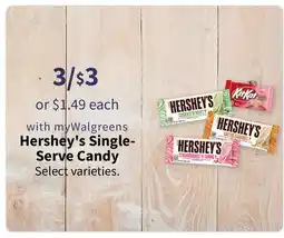 Walgreens Hershey's Single-Serve Candy offer