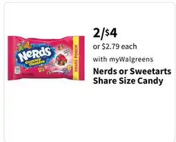 Walgreens Nerds or Sweetarts Share Size Candy offer