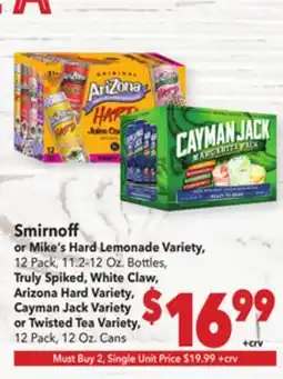 Vallarta Supermarkets Smirnoff or Mike's Hard Lemonade offer