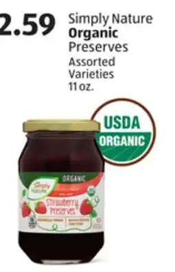 Aldi Simply Nature Organic Preserves offer