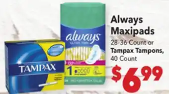 Vallarta Supermarkets Always Maxipads offer