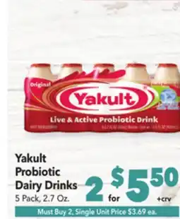 Vallarta Supermarkets Yakult Probiotic Dairy Drinks offer