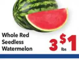 Vallarta Supermarkets Whole Red Seedless Watermelon offer