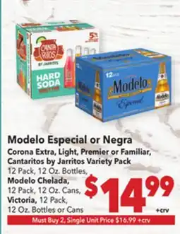 Vallarta Supermarkets Modelo Especial or Negra offer