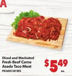 Vallarta Supermarkets Fresh Beef Carne Asada Taco Meat / PICADO DE RES offer