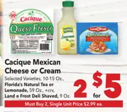Vallarta Supermarkets Cacique Mexican Cheese or Cream offer