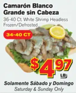 El Super Fresh 36-40 Ct. White Shrimp Headless offer