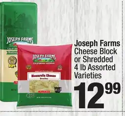 Super King Markets Joseph Farms Cheese Block or Shredded offer