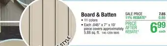 Menards Board & Batten offer