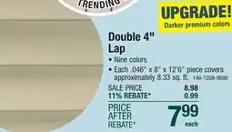 Menards Double 4 Lap offer