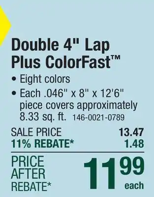 Menards Double 4 Lap Plus ColorFast offer