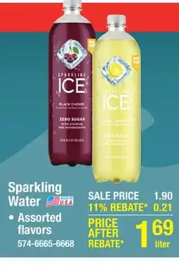 Menards Sparkling Ice Black Cherry Sparkling Water -1 Liter offer