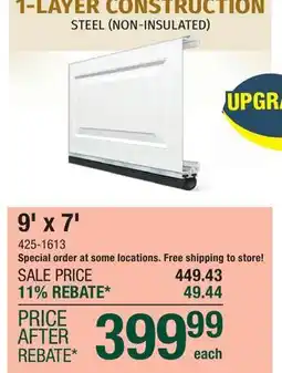 Menards Ideal Door Traditional 9' x 7' White Non-Insulated Garage Door offer